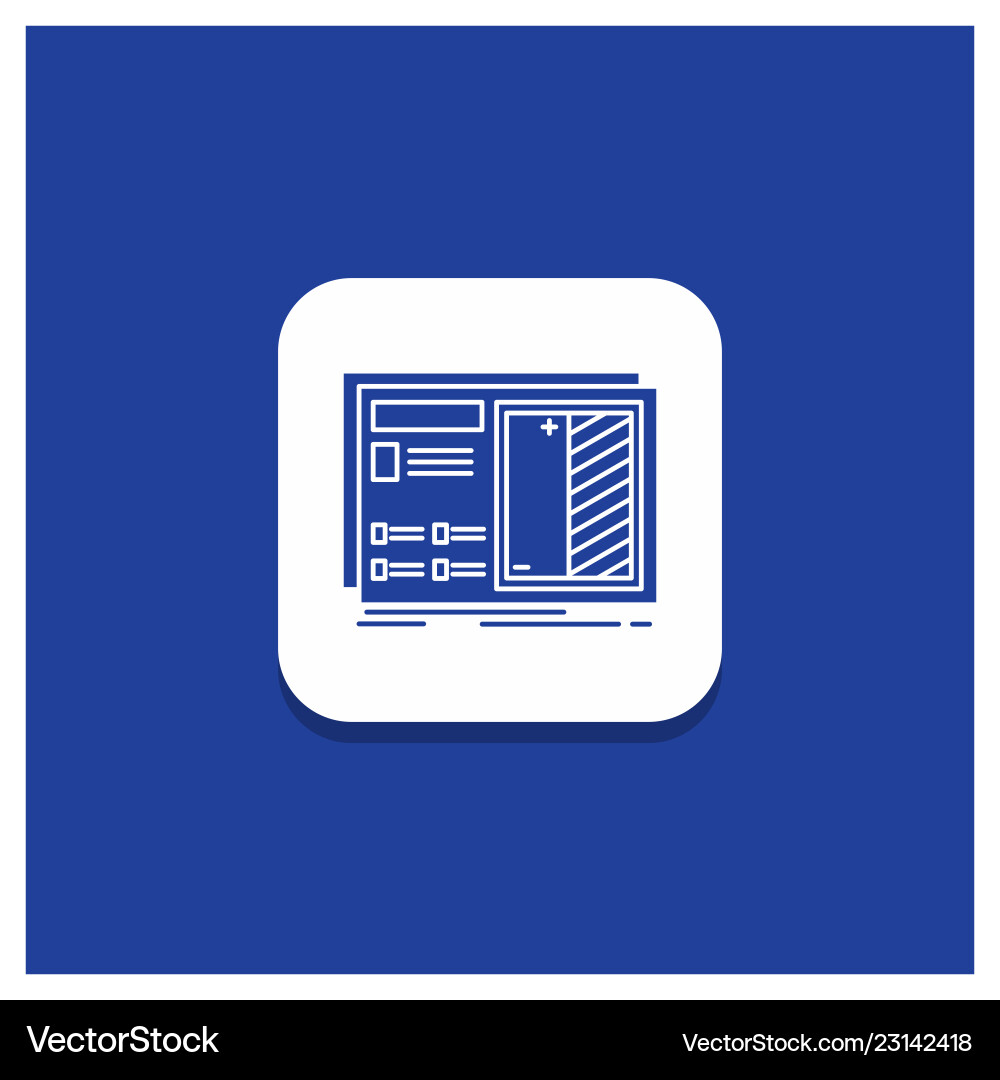 Blueprint Round Button Glyph vector image