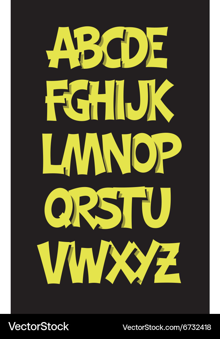Bold Comic Lettering Font - Bright Colors vector image