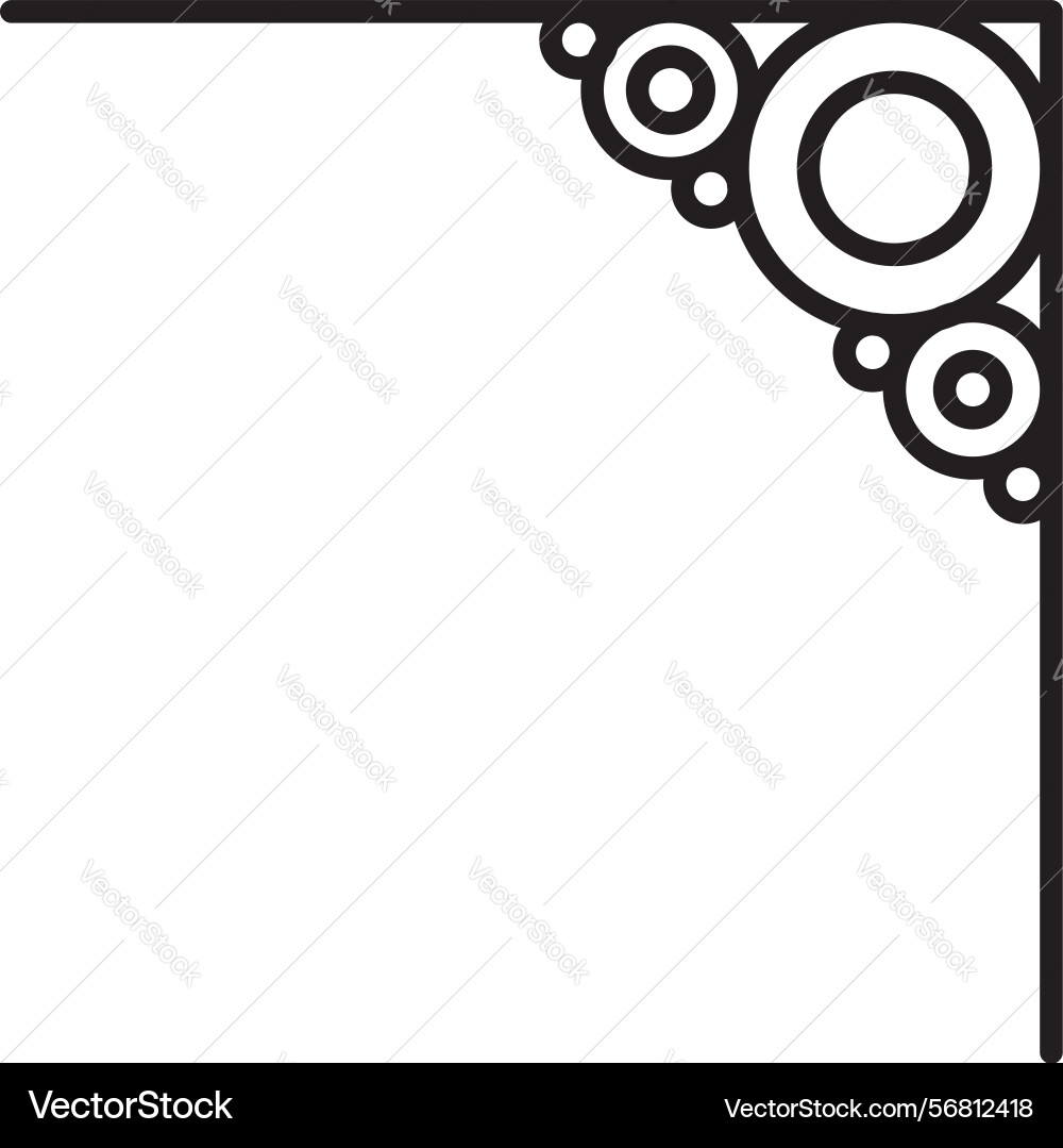 Border frame round outline art simple line corner Vector Image