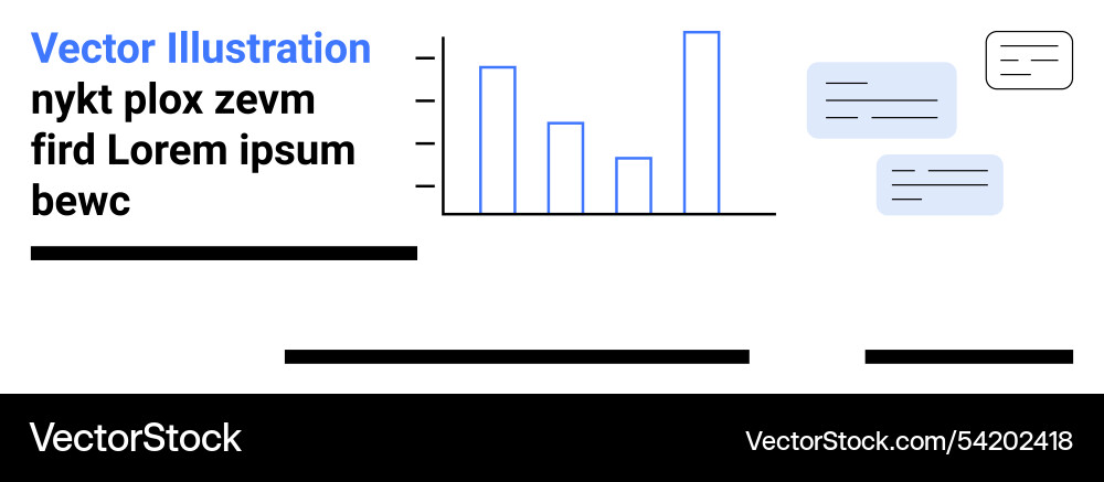 Business analytics concept with bar chart and text Vector Image