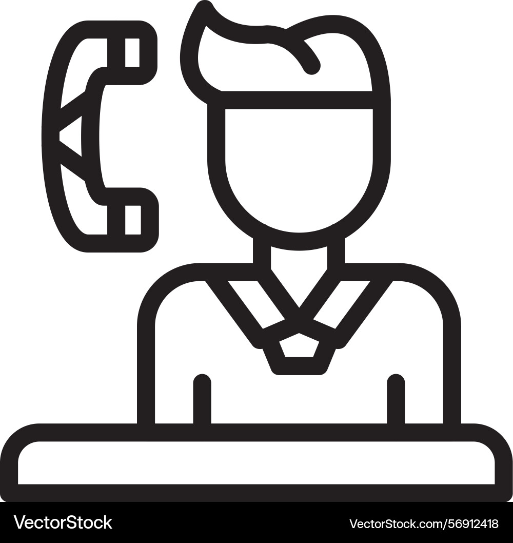 Call handling linear style icon design vector image
