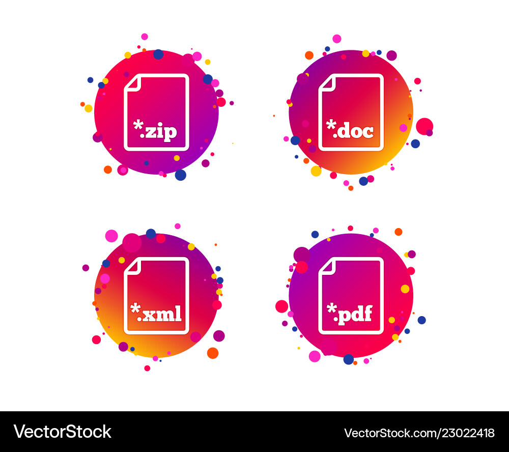 Document signs file extensions symbols Document signs file extensions symbols vector image