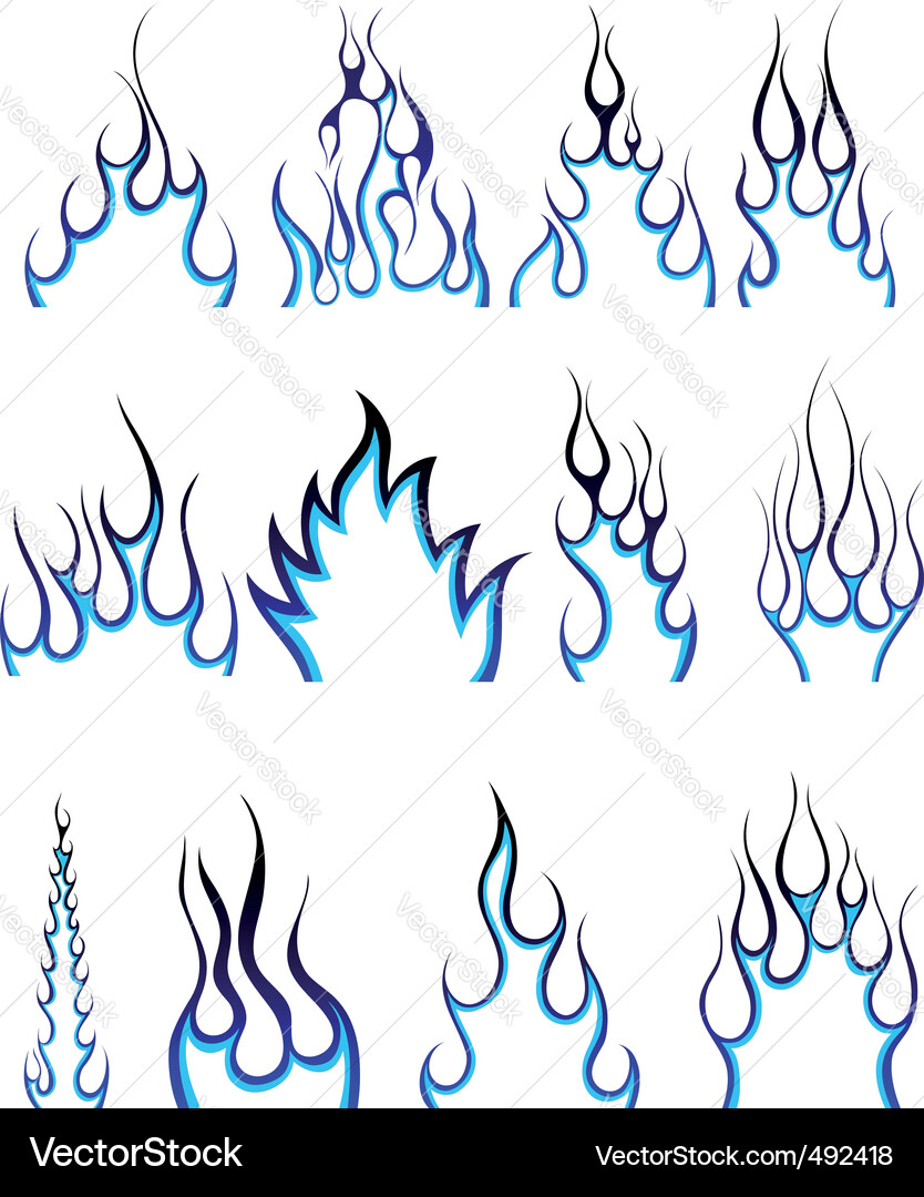 Dynamic Flame Pattern Set vector image