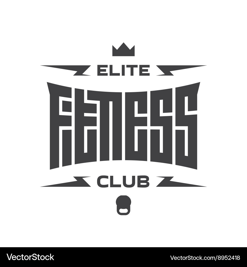 Elite Fitness Club Logo Vector Image