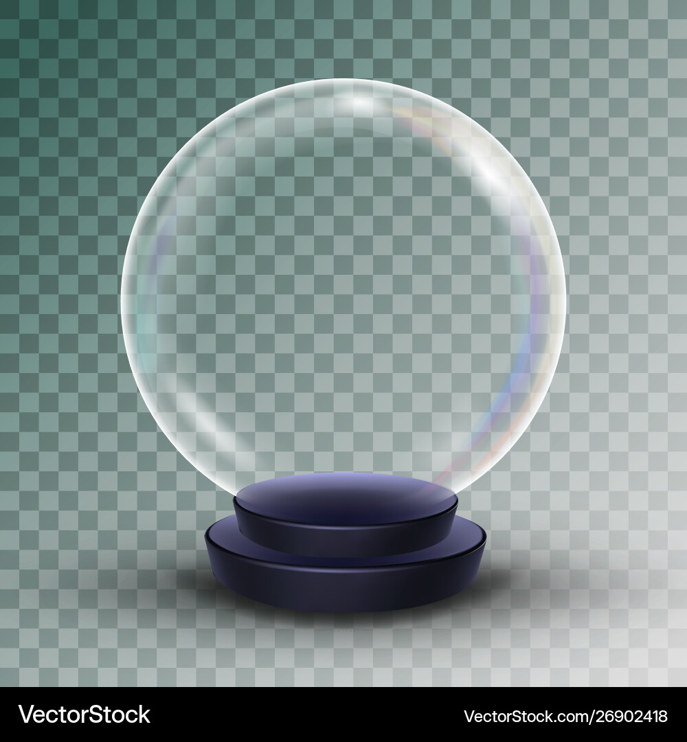 Empty snow globe shadows reflection Empty snow globe shadows reflection vector image