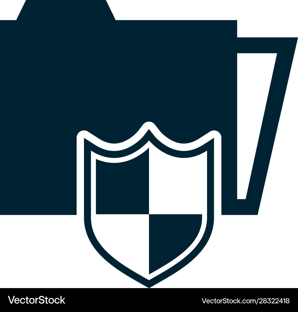 Folder file document with security shield vector image