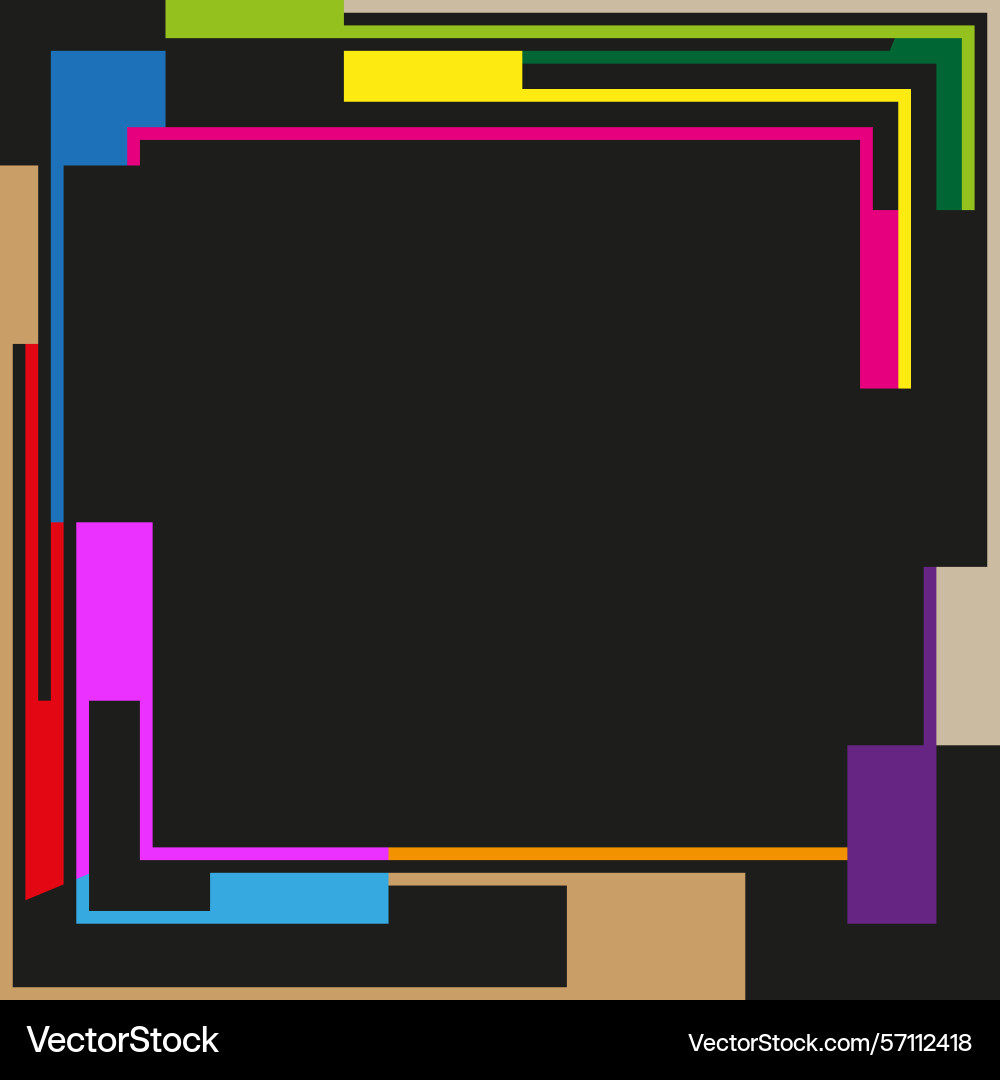 Frame dark icon neon shape color block outline Frame dark icon neon shape color block outline vector image