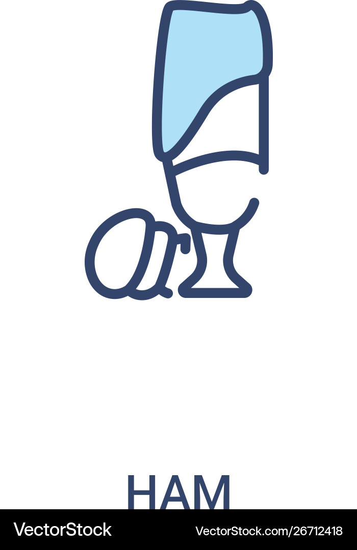 Ham concept 2 colored icon simple line element vector image