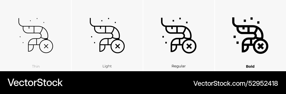 No seafood icon thin light regular and bold style Vector Image