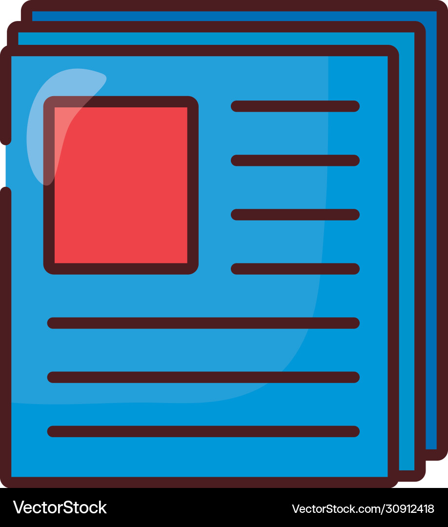 Paper documents files line and fill style icon Vector Image