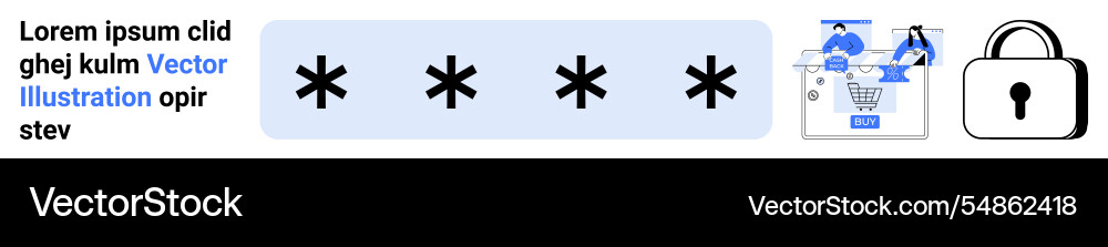 Password security concept with encrypted Password security concept with encrypted vector image