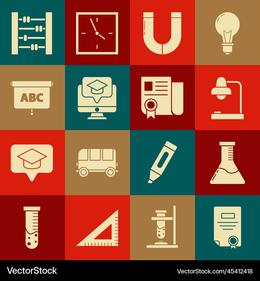 Set certificate template test tube and flask Vector Image