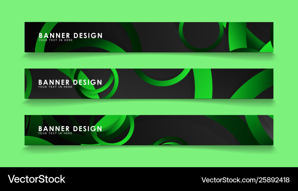 Set rectangular banners with background dark Vector Image