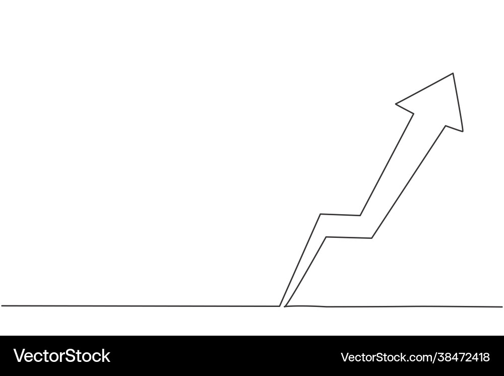Single continuous line drawing increasing up Single continuous line drawing increasing up vector image
