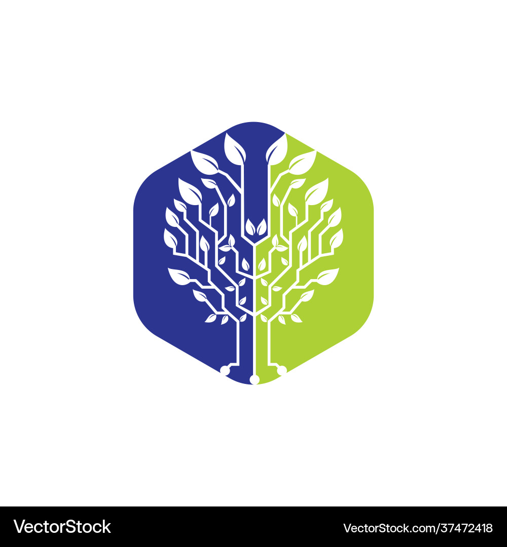 Tech tree logo design template Vector Image