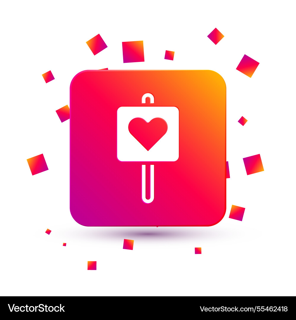 White map pointer with heart icon isolated vector image
