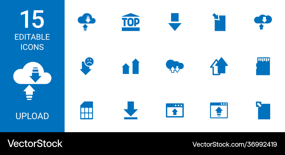 15 upload icons vector image