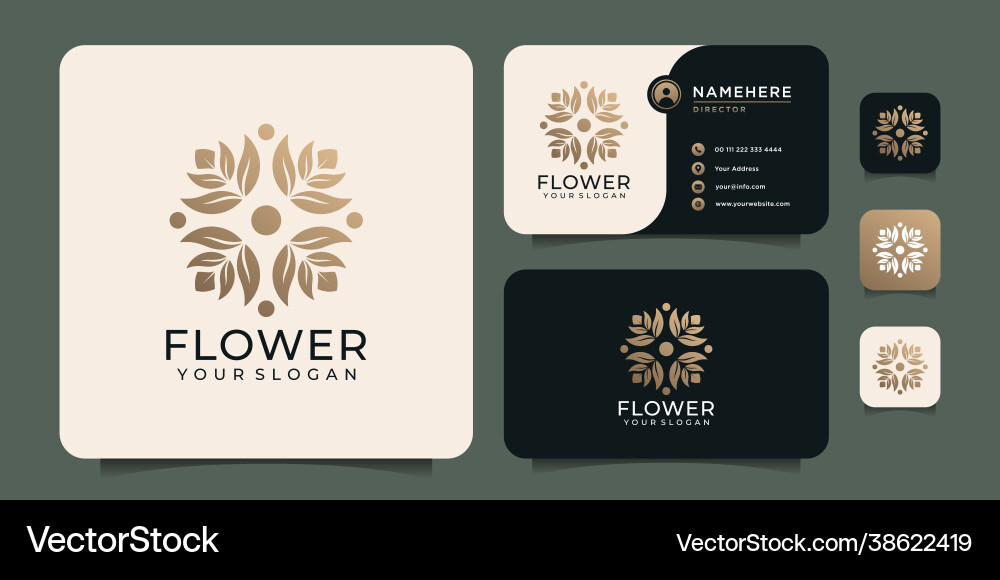 Beauty fashion luxury flower logo design spa Beauty fashion luxury flower logo design spa vector image