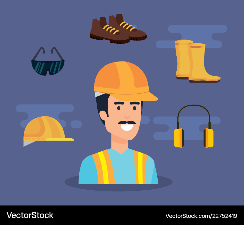 Builder constructor with equipment Builder constructor with equipment vector image