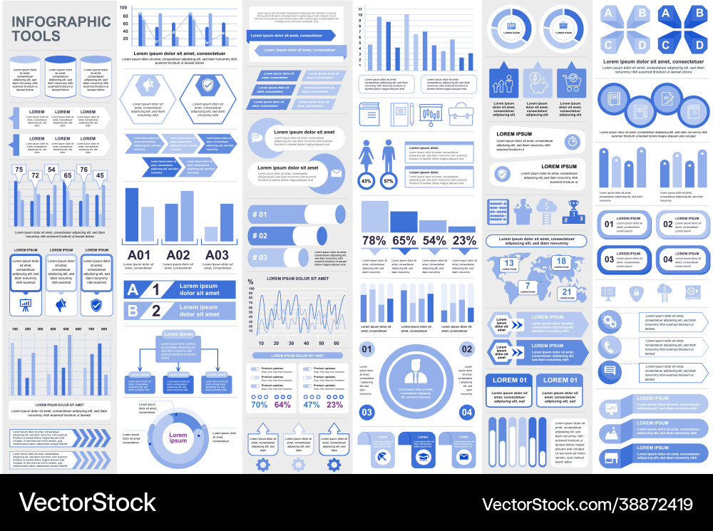 Bundle infographic elements data visualization Bundle infographic elements data visualization vector image