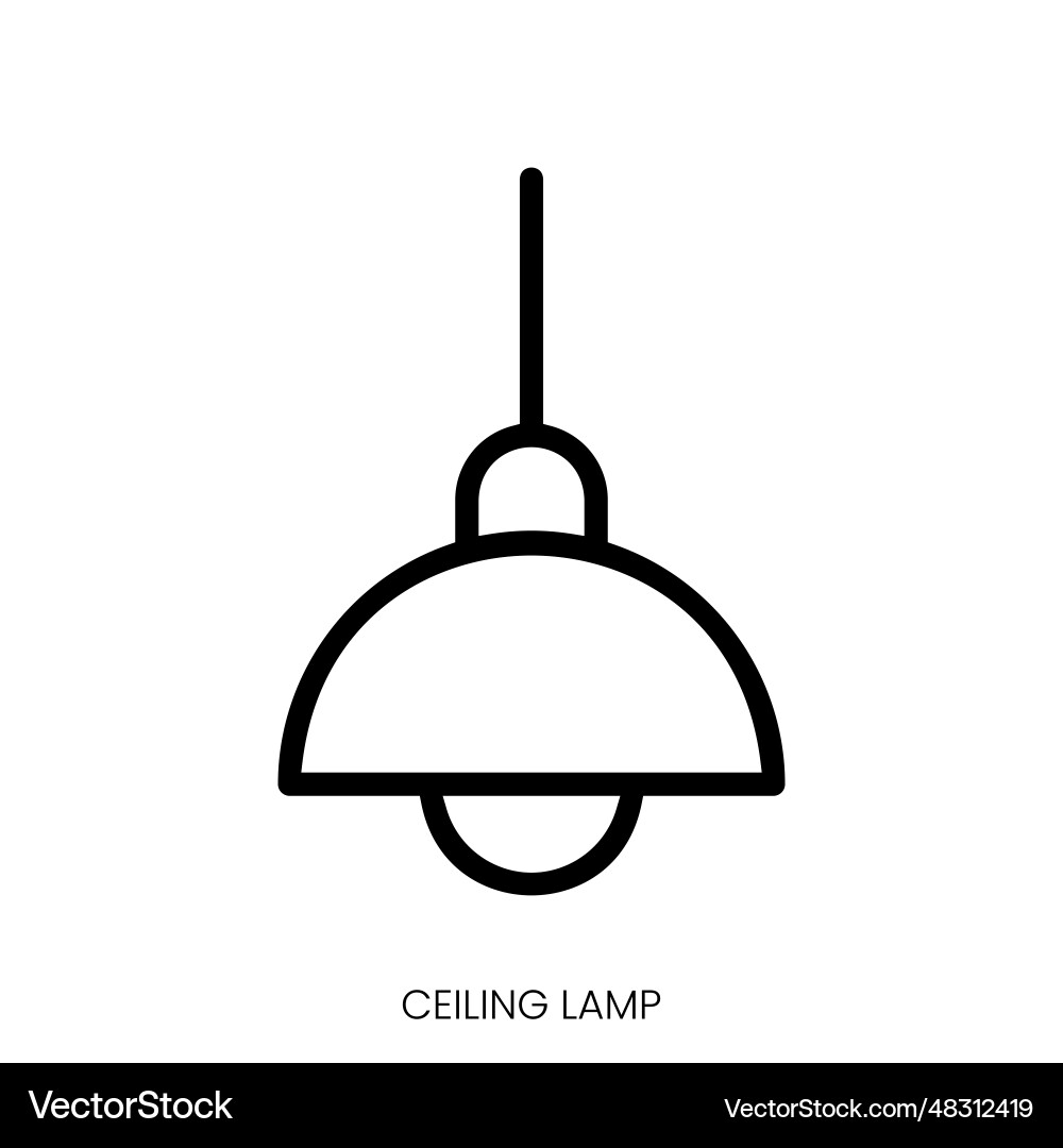 Ceiling lamp icon line art style design isolated Vector Image