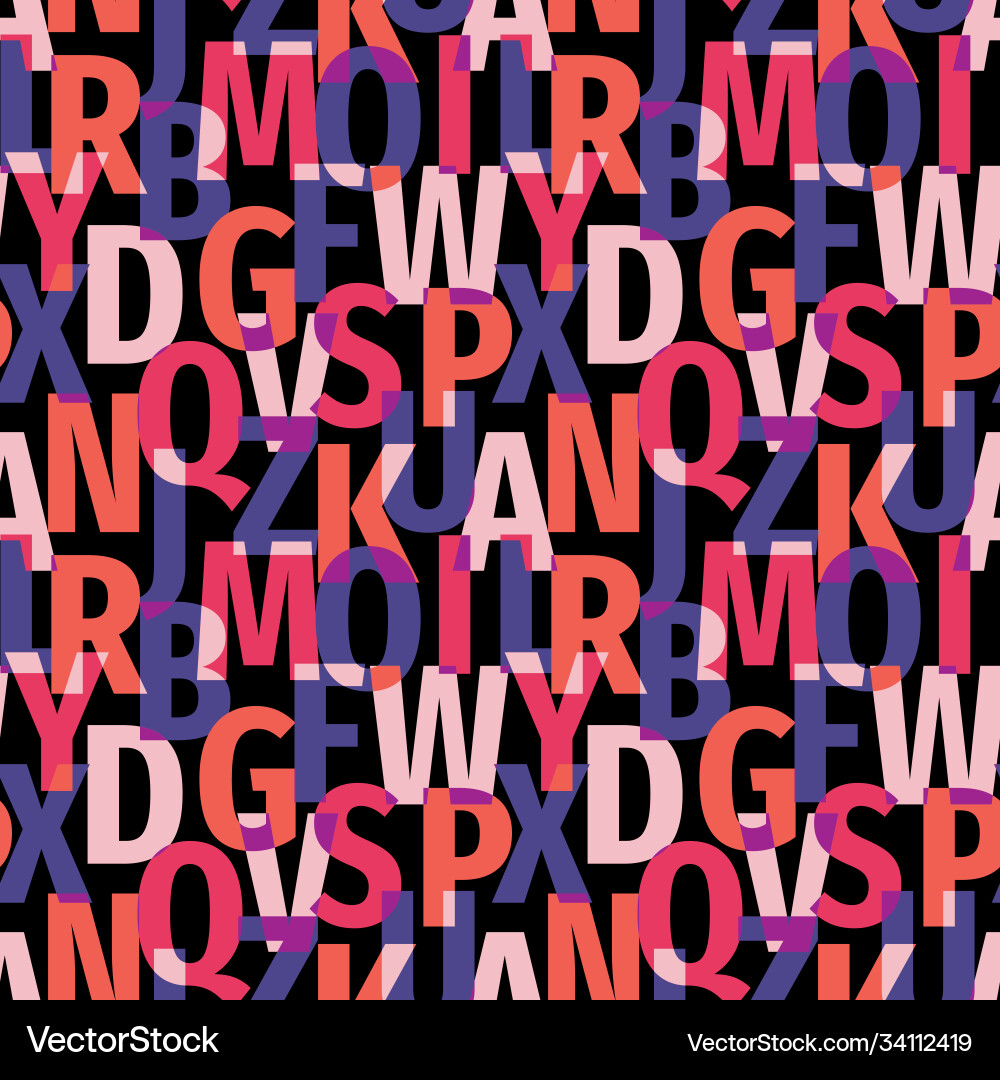 Colorful Font Pattern Typography vector image