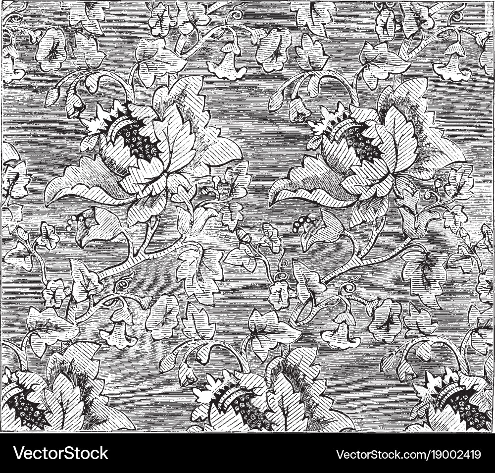 Damask fabric is a figured pattern using vector image