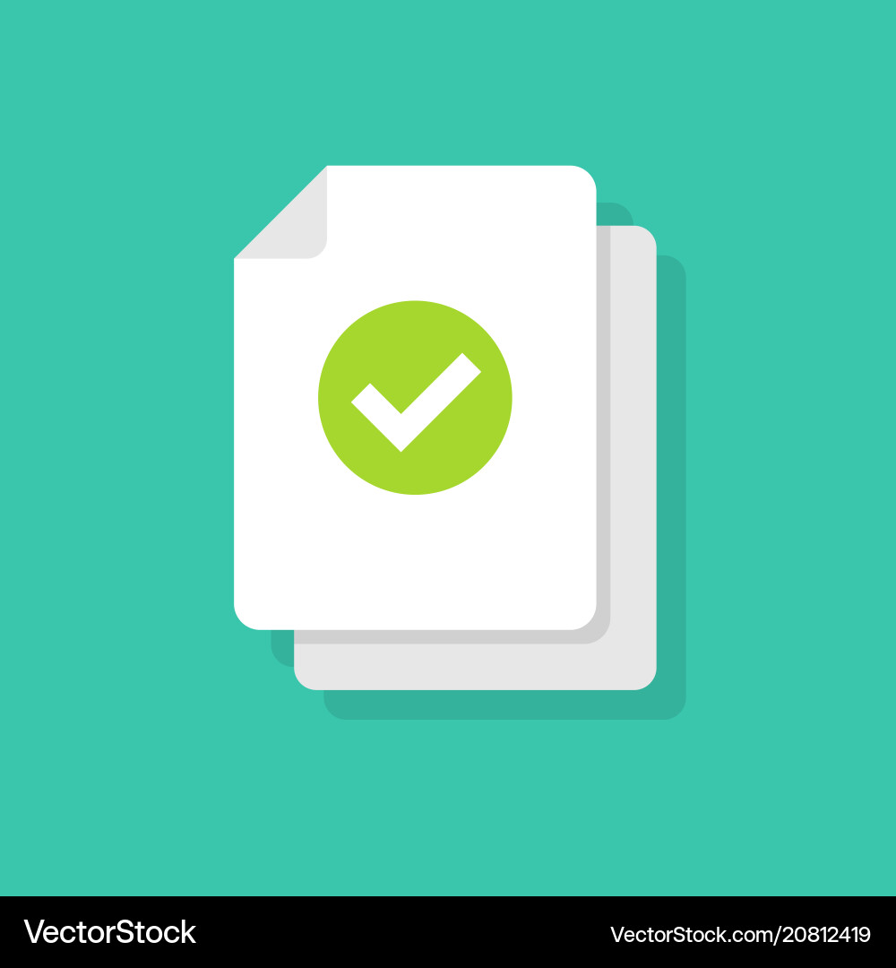 Document with Checkmark Icon vector image