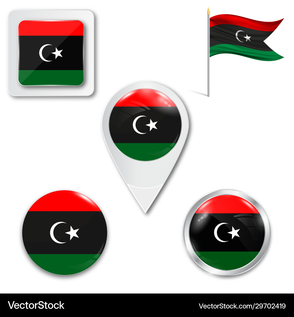 Flag button series - libya Flag button series - libya vector image