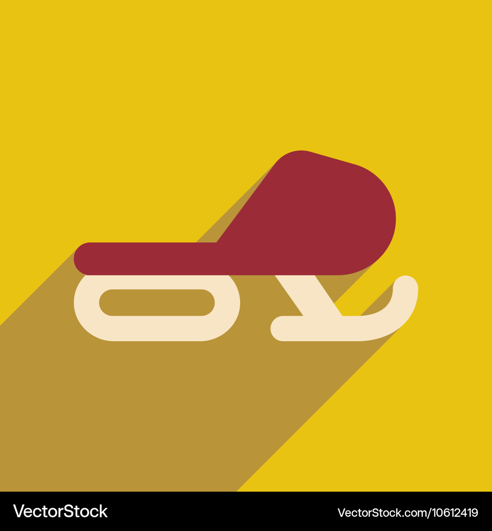 Flat web icon with long shadow snowmobile vector image