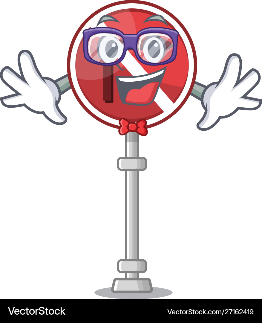 Geek no right turn with cartoon shape Geek no right turn with cartoon shape Vector Image