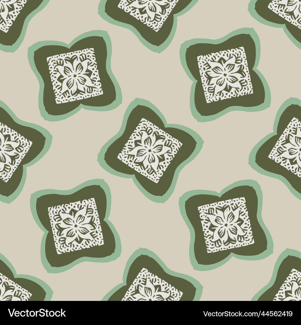Hand drawn retro block print seamless pattern Hand drawn retro block print seamless pattern vector image