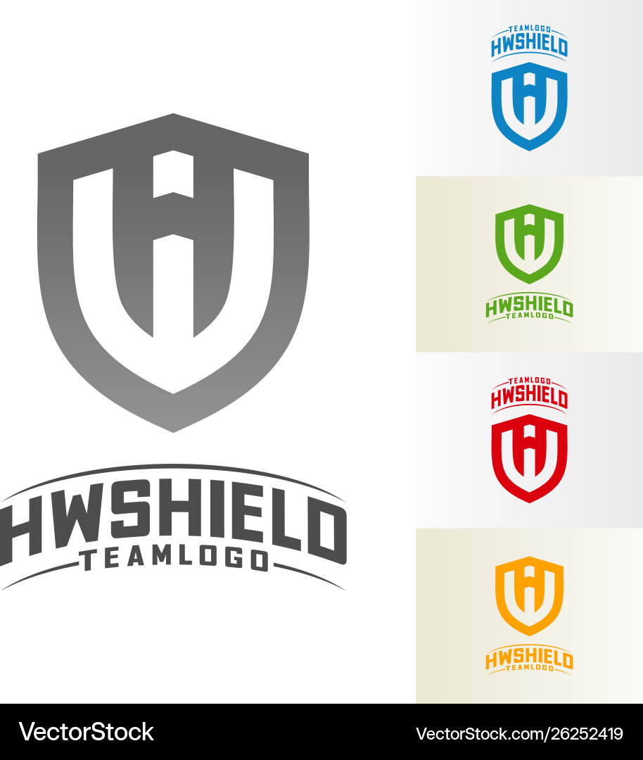 Hw shield logo design initial template Hw shield logo design initial template Vector Image