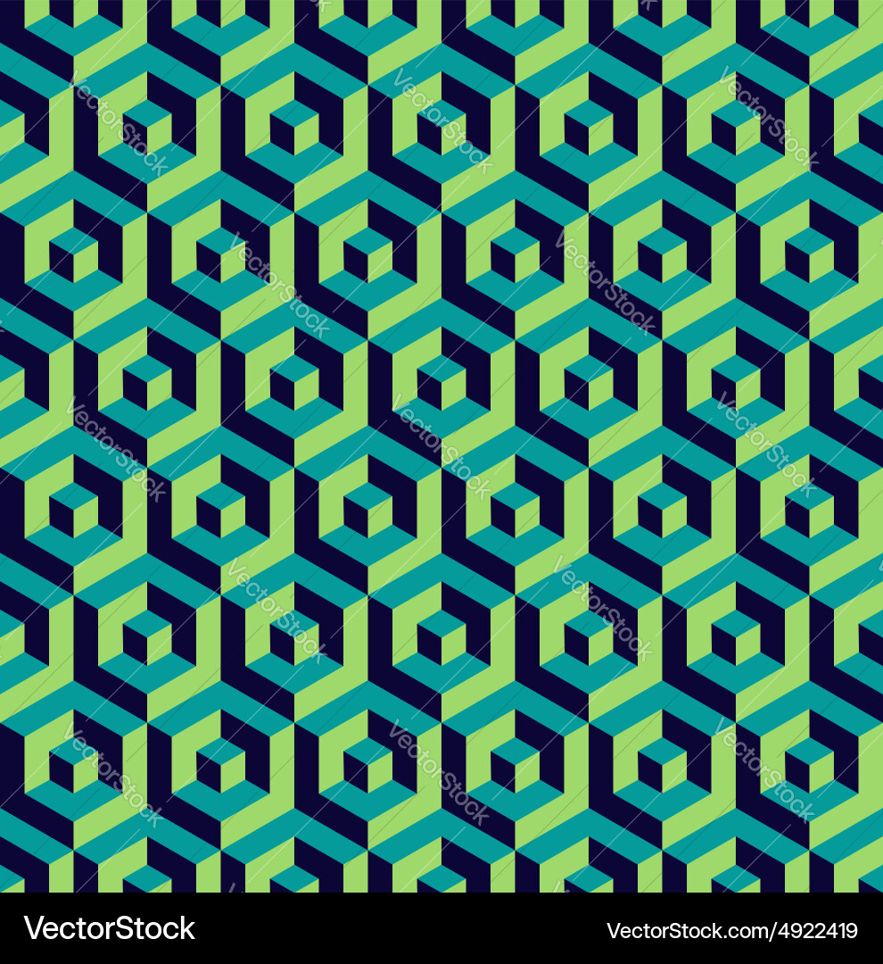 Isometric 3d hexagon seamless pattern background vector image