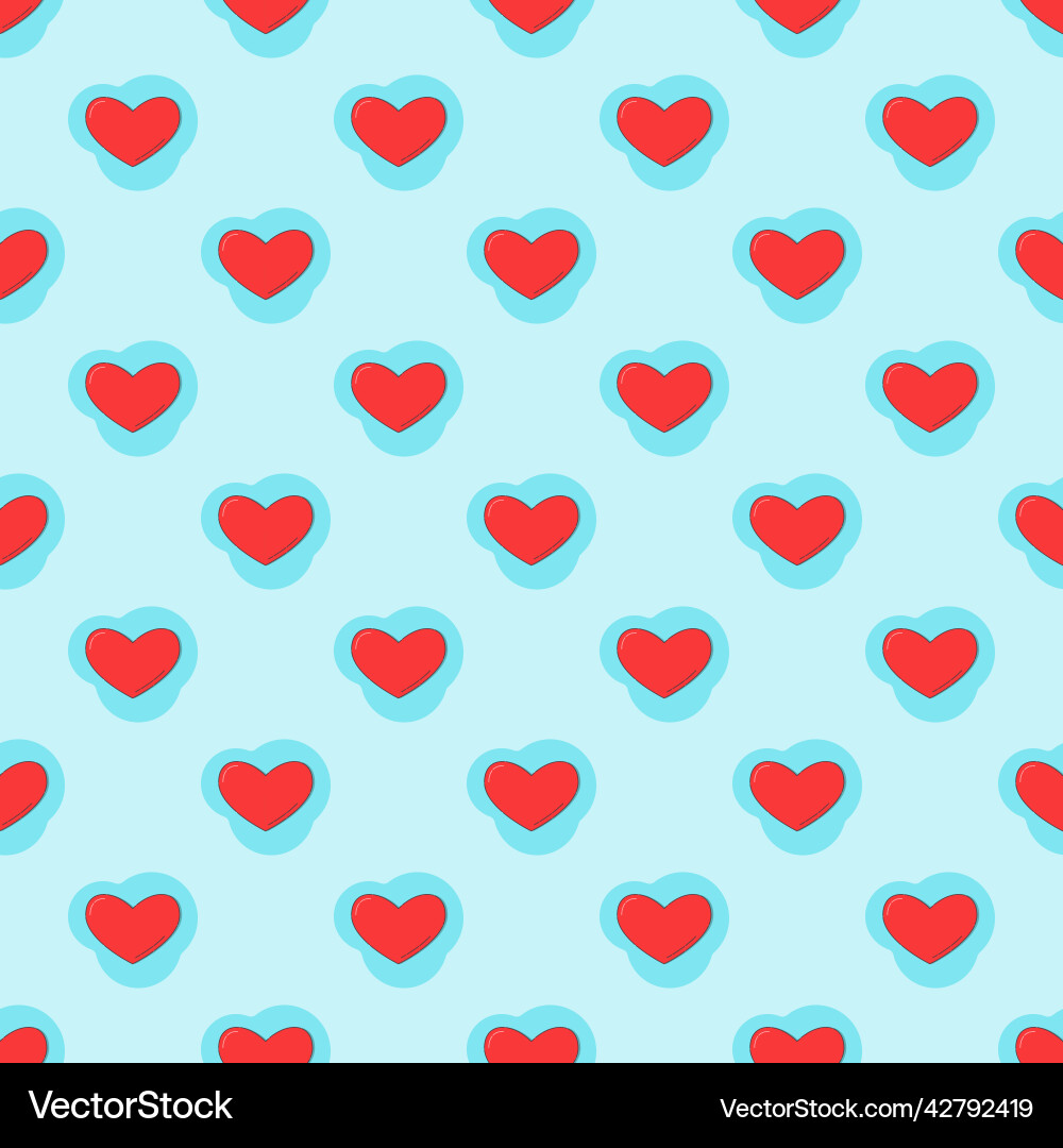 Line art seamless pattern in the form of a red Vector Image