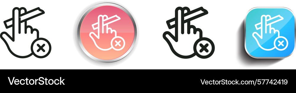 Quit smoking icon thin linear regular and button vector image