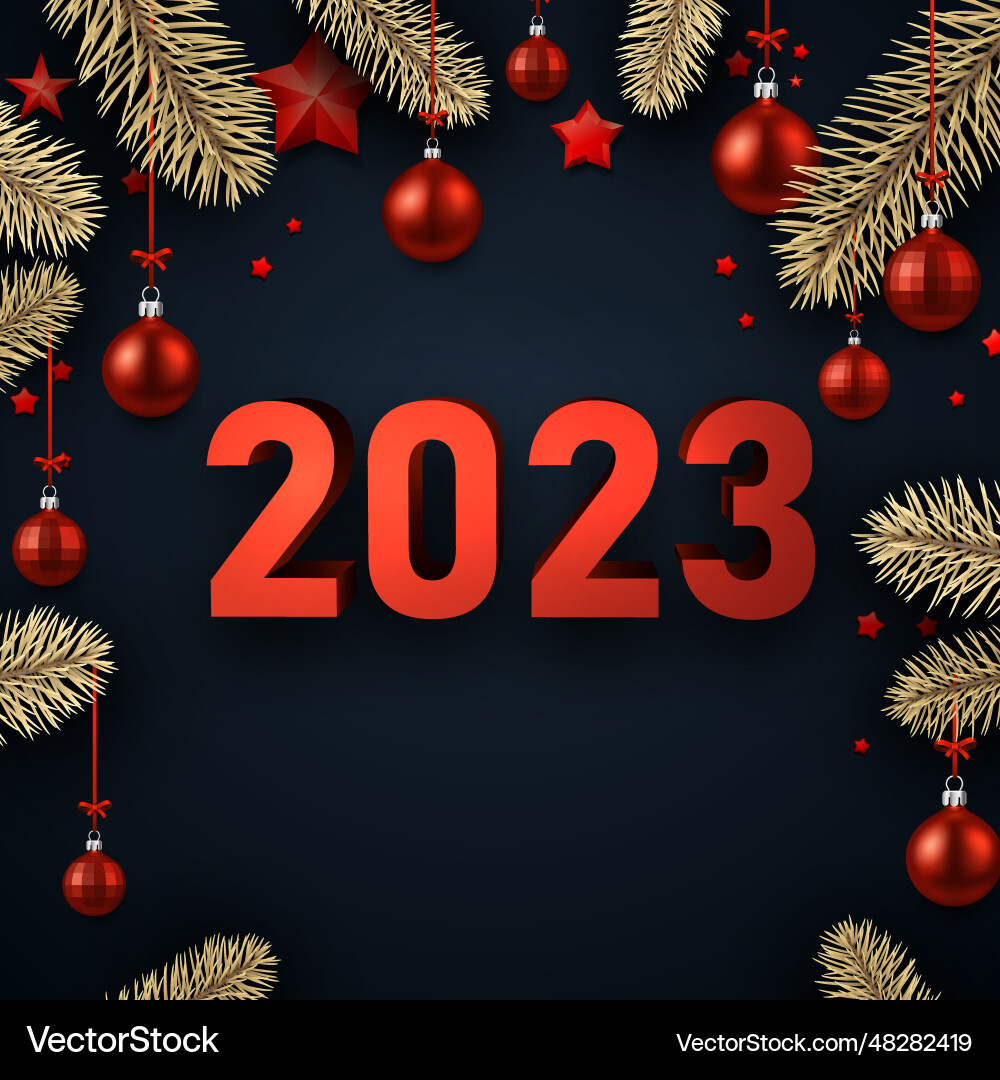 Rotes 2023 Zeichen mit Tannenstern Rotes 2023 Zeichen mit Tannenstern vektorbild