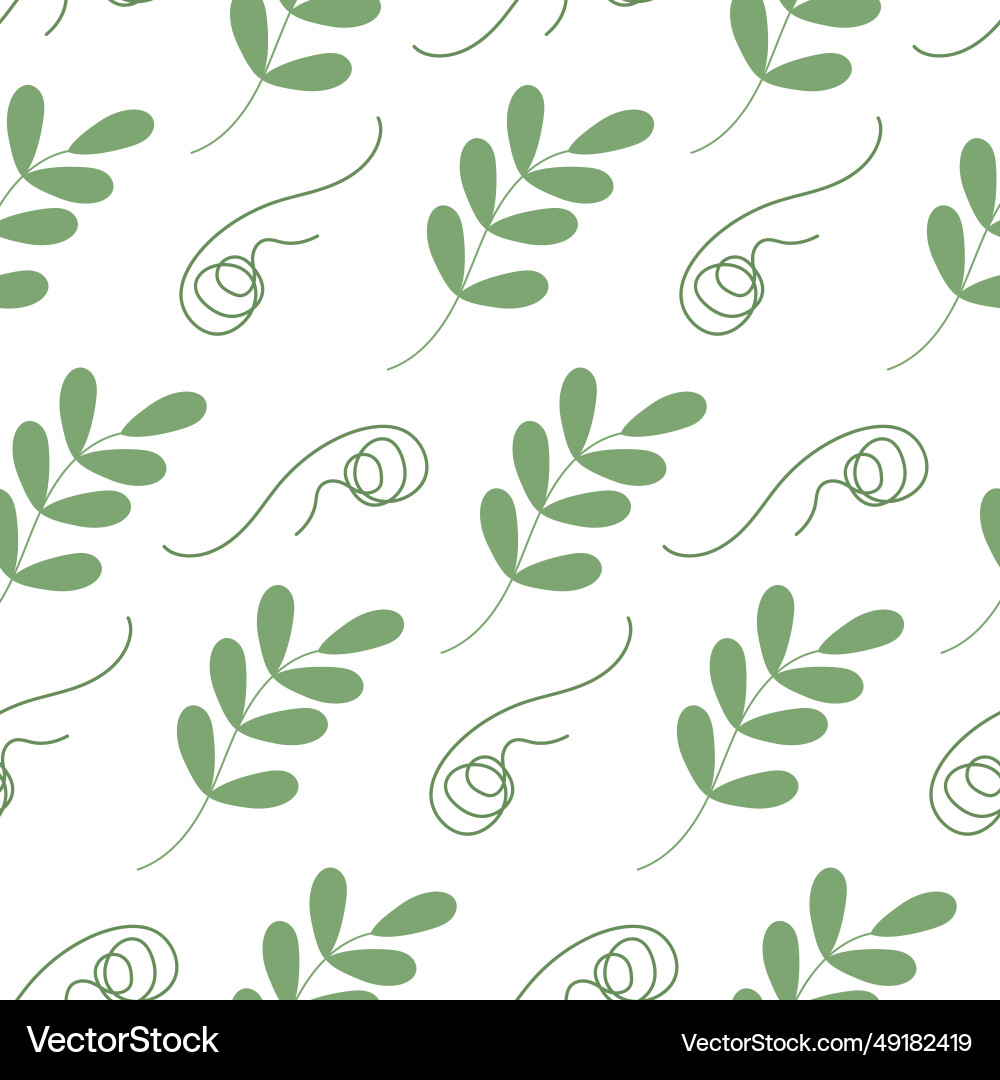 Seamless pattern of spring twigs with small leaves Seamless pattern of spring twigs with small leaves vector image