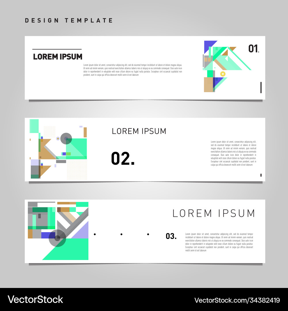 Set abstract banner web design template retro Set abstract banner web design template retro Vector Image