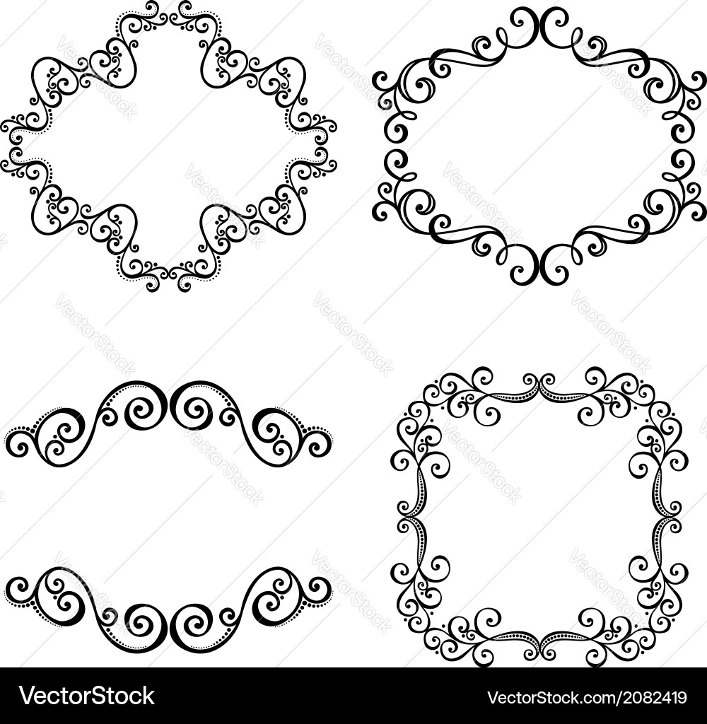 Set of ornamental frames for text Vector Image