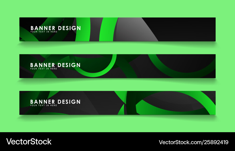 Set rectangular banners with background dark vector image