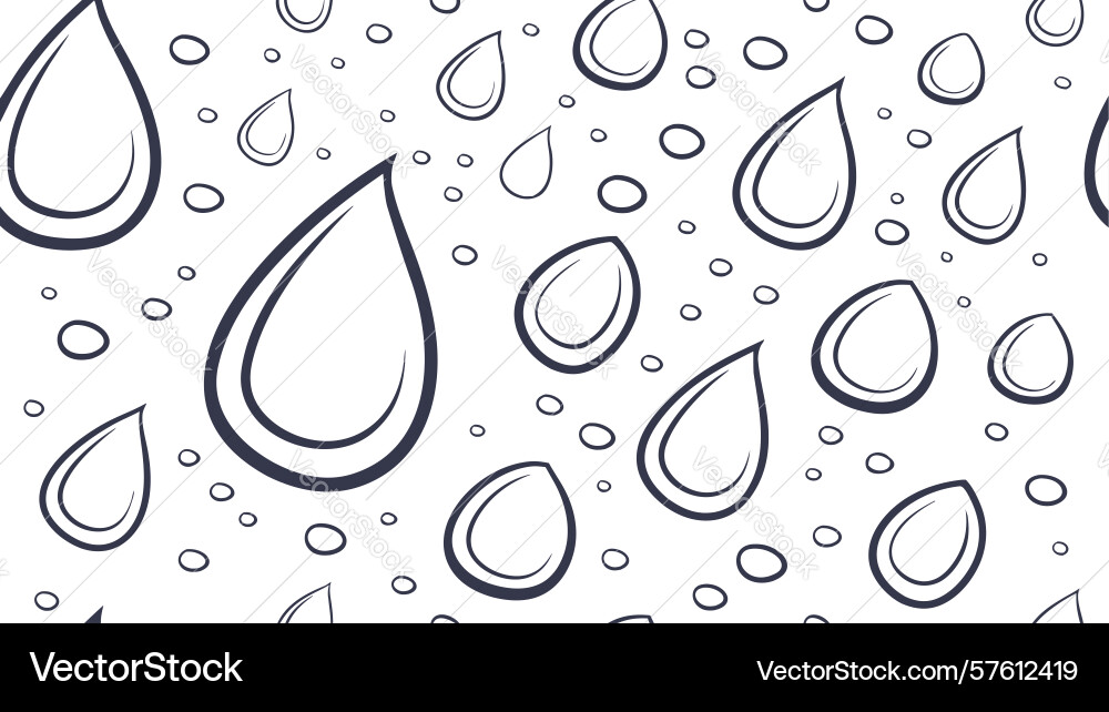Simple outline raindrops seamless pattern design vector image