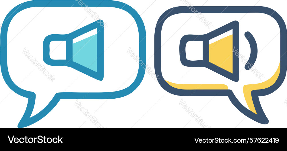 Sound settings dialogue volume icon text speech vector image