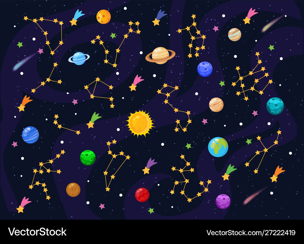 Space background with stars and planets Space background with stars and planets vector image