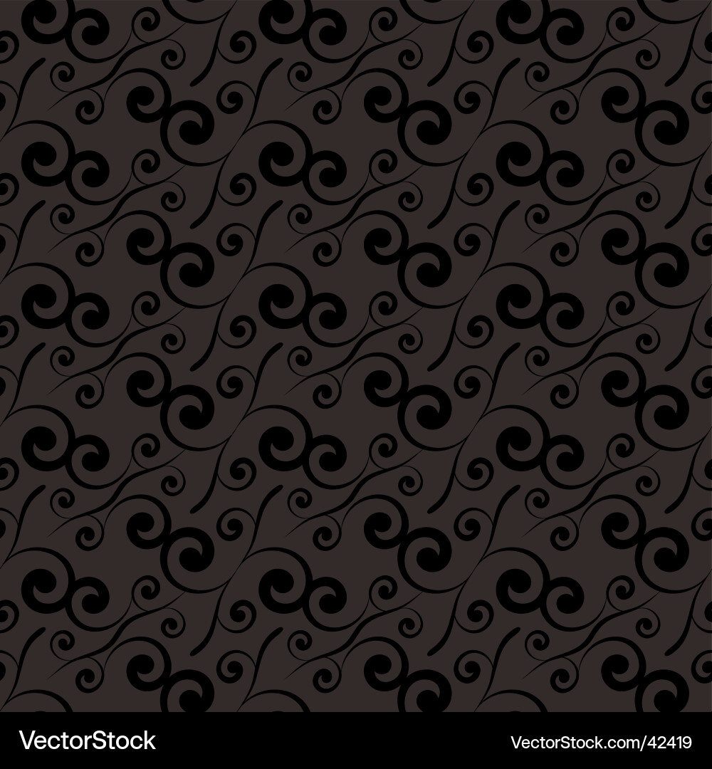 Swirl Black Repeat Pattern vector image