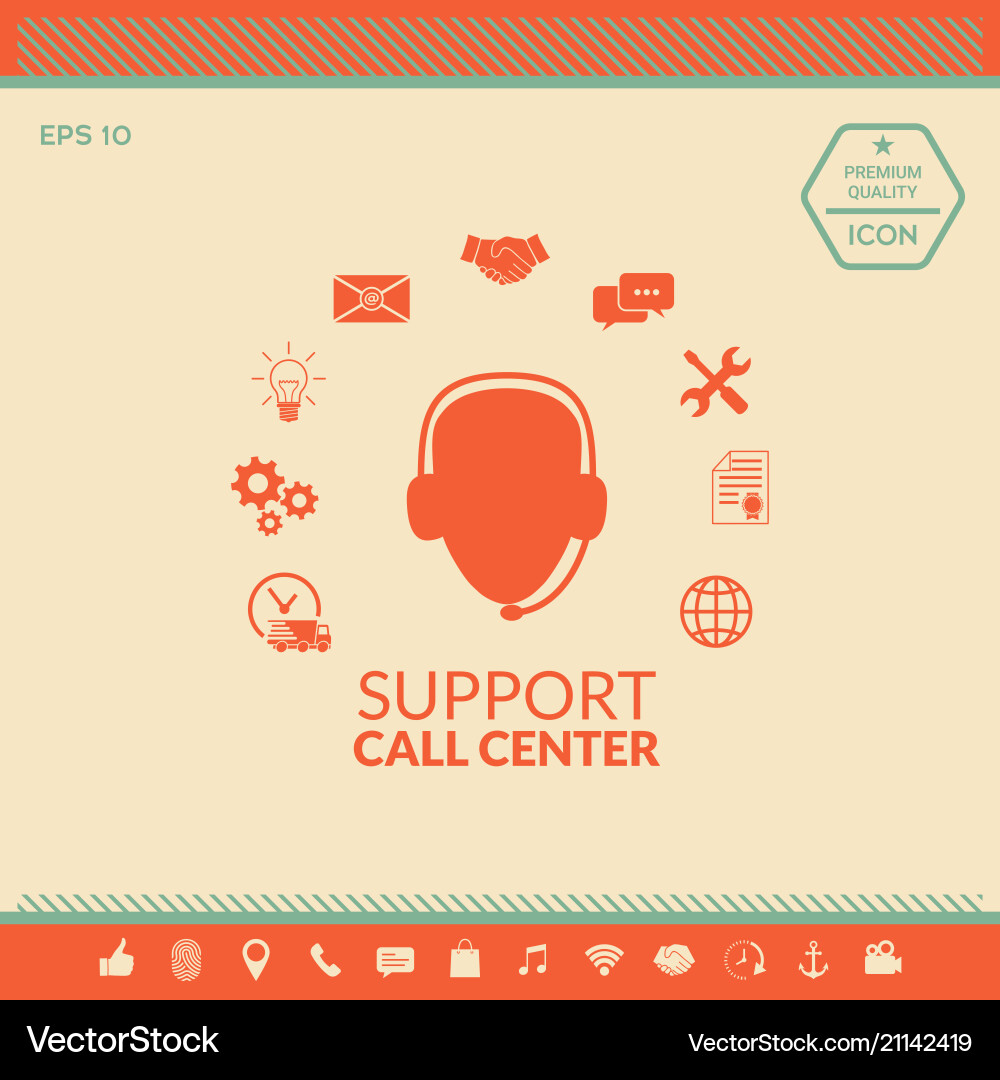Technical support operator flat icon Technical support operator flat icon vector image
