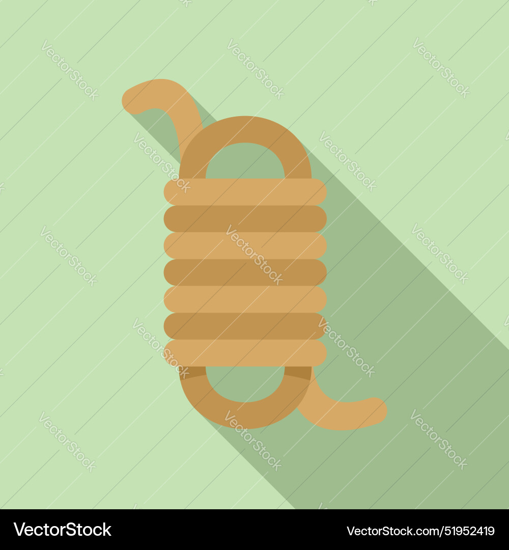 Tightly wound rope creating a loop with long Vector Image