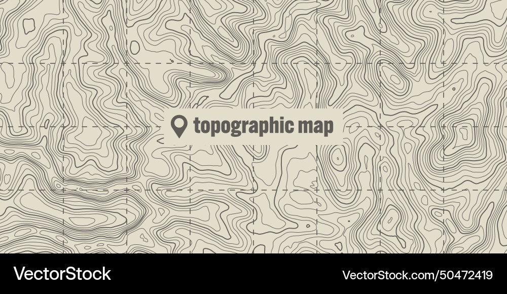 Topographic map with contour lines geographic Topographic map with contour lines geographic vector image