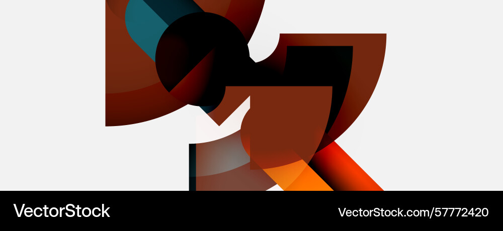 Abstract shapes overlap creating dynamic Vector Image