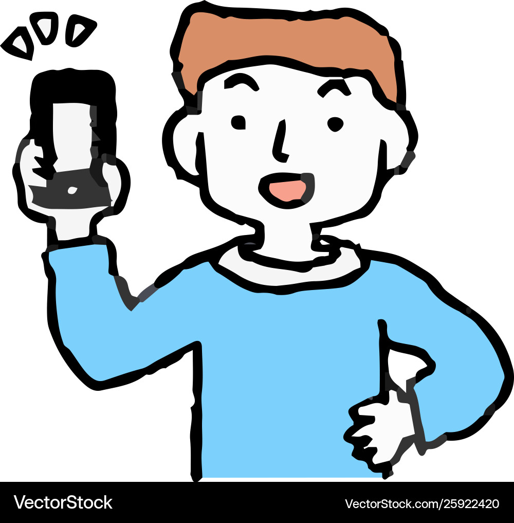 Analog-style man using smartphone payment Vector Image